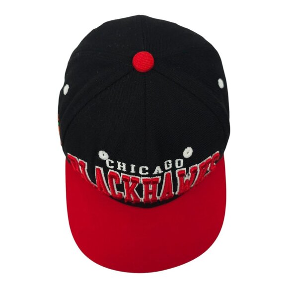 Chicago Blackhawks NHL Cap Vintage Zephyr Snapback Black Red 3D Embroidered Hat - Picture 6 of 13